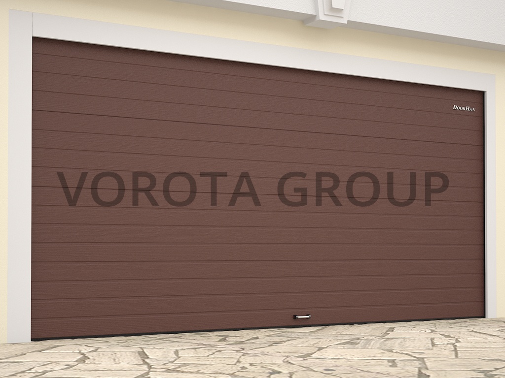 Стандартные гаражные ворота коричневые Doorhan 3000x2250