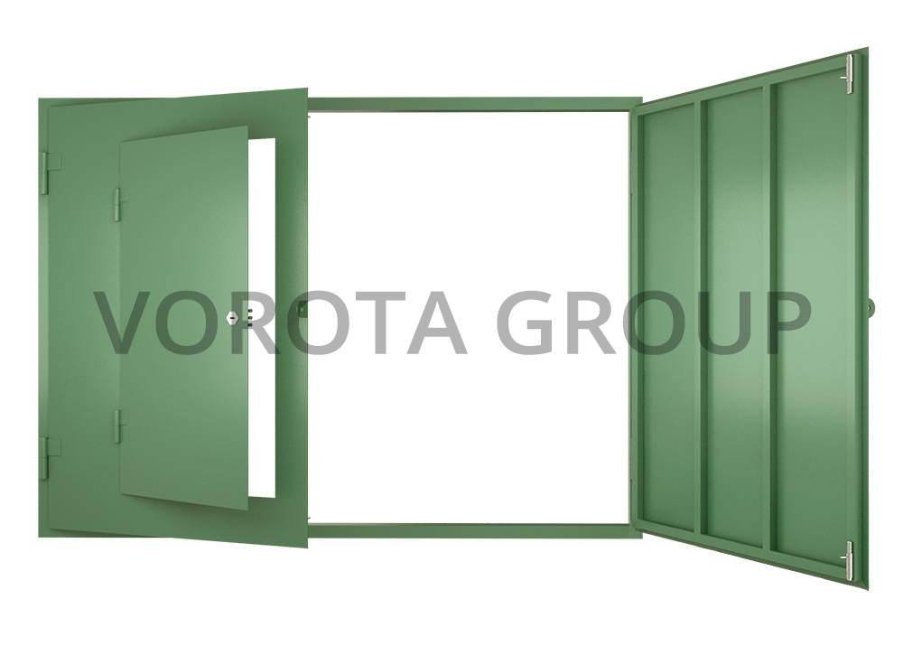 Металлические гаражные ворота Doorhan зеленого цвета 4000x3000